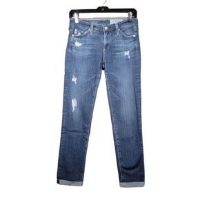 AG Adriano Goldschmied The Stilt Roll Up Cigarette Crop Jeans Sz 25